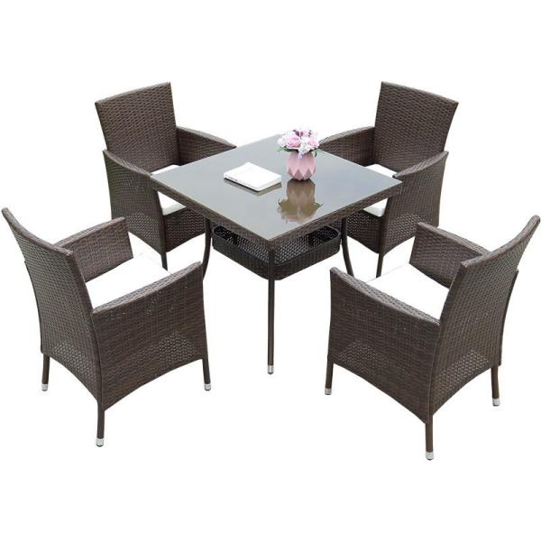 China H680mm W540mm Table Rattan Garden Dining Set Retro Designs wholesale