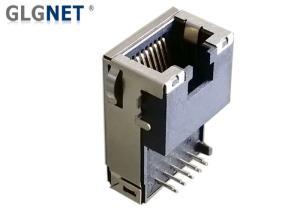 China 90° Magnetic Offset RJ45 Connector Assembly Tab Down 10 / 100 / 1000 Base - T on sale