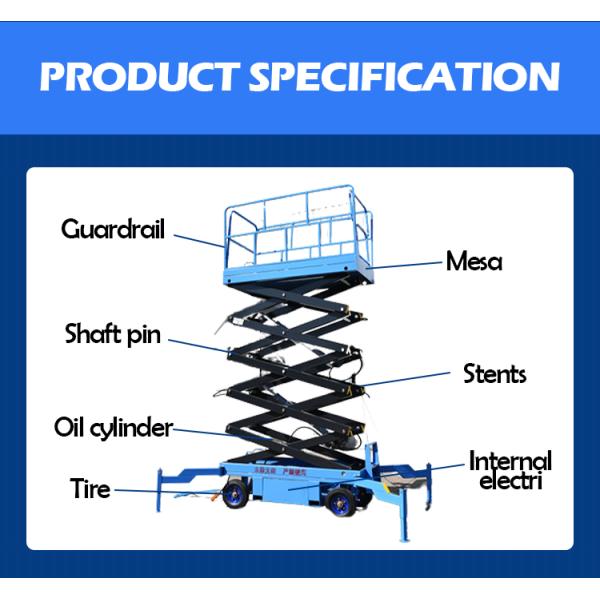 Self-Propelled 8-10m Electric Scissor Lift Truck 300kg Load Aerial Work Platform Table Hydraulic Scissor Lift for Cargo