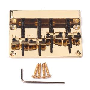 Chrome Zinc Alloy L Shape 4 String Electric Guitar Bridge With Wrench