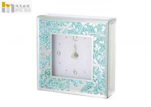 China Counter Top Square Mirror Clock , Personalized Glass Clock Any Color Available wholesale