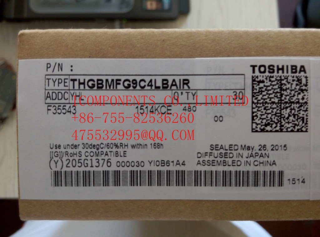 THGBF7G9L4LBATR TOSHIBA Flash Card 64G-byte 1.8V/3.3V Universal Flash Storage 153-Pin TFBGA - Trays (Alt: THGBF7T0L8LB