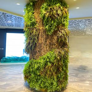 Fire Retardant Artificial Landscape Trees Pillar Plant Shopping Mall Decor