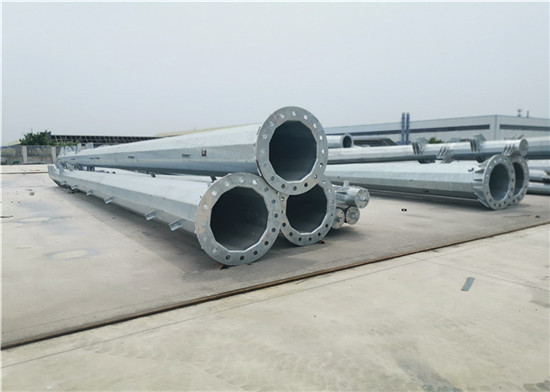 Q345 500kg Design Load Direct Burial Conical Galvanized Steel Pole 11m Length