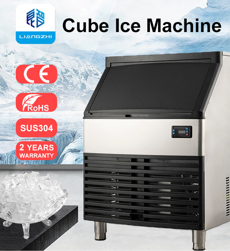 Electric Commercial Cube Maker LZ-150 Clear Ice Making Machine 68kg Per Day