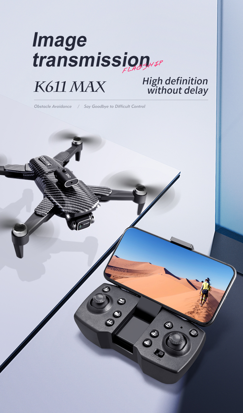 K611 Max 4k Dual Camera Drone Wide Angle Obstacle Avoidance Battery Type lipo battery Optical Flow Hovering Fpv Drone