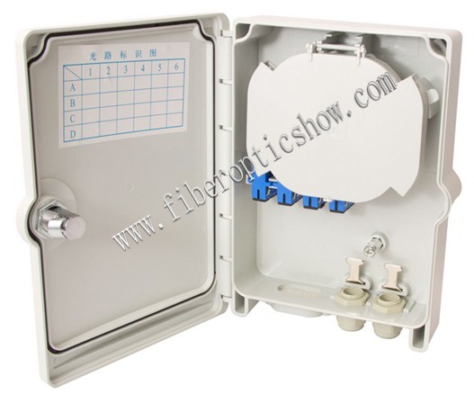 Waterproof Fiber Optic Terminal Box / Network Termination Box , 2 Port Plus 24 Port