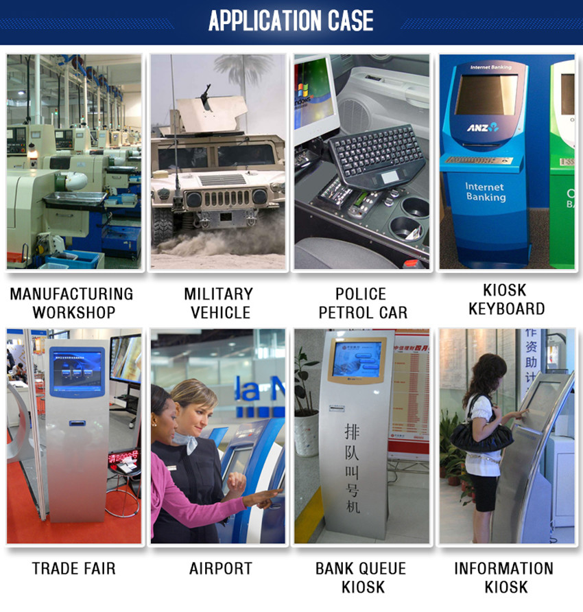 Wallmount Interactive IR Touchscreen Kiosk with QR code and Bar Code Reader and Thermal Printer