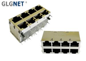 China 2x4 Multiple Port RJ45 Multiple Port Connectors Green Yellow LED For 1G Network Switches wholesale