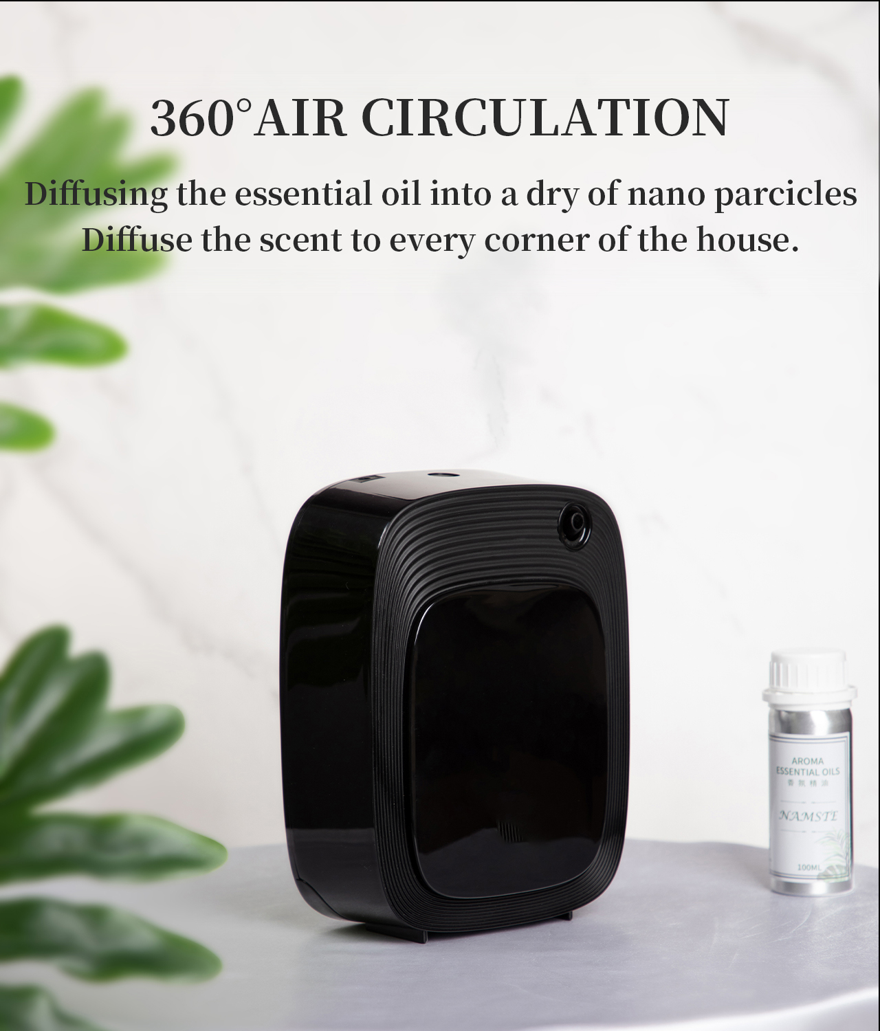 HOMEFISH Electric Aroma Diffuser 200ML Large Capacity Intelligent Remote Control Portable Aromatherapy Machine for Home