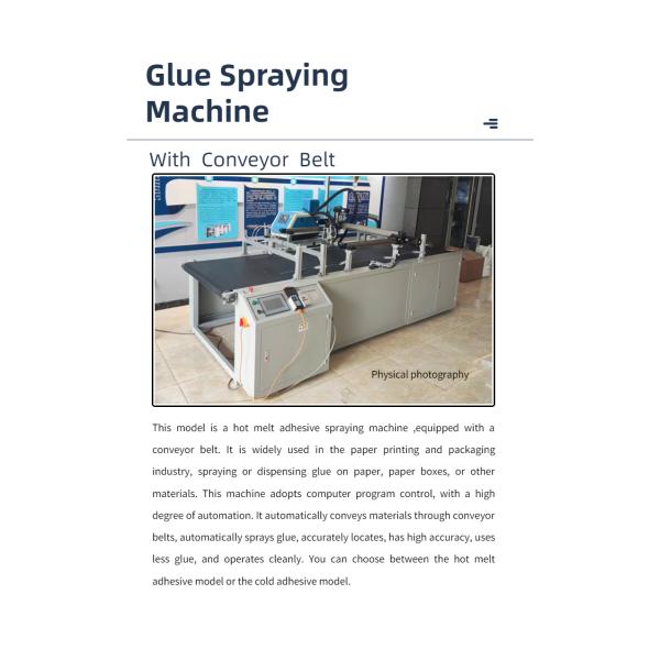 800*600mm Glue Range Size Hot Melt Adhesive Spraying Machine for Box Folding and Gluing
