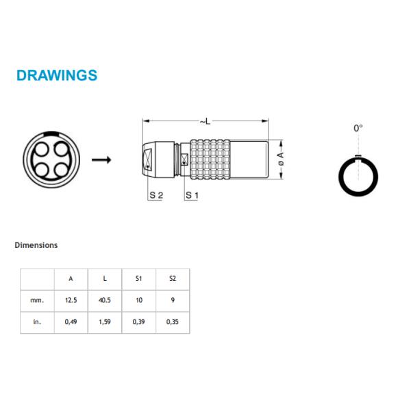 Keyboard Lemo 4 Pin Connector FGG PHG 1B Male Female Connector