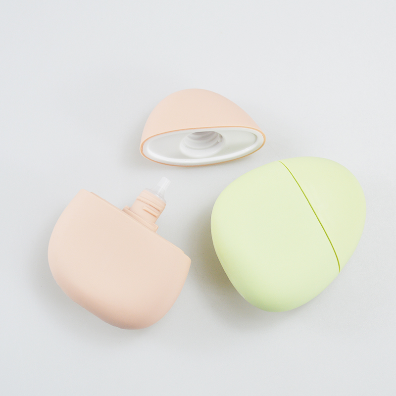 Customizable Bottle Color HDPE Egg Shape Container Plush Touch Feeling Sunscreen Bottle