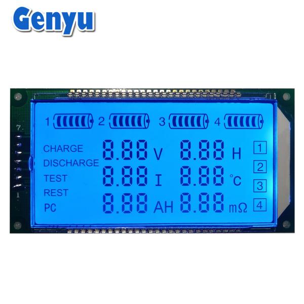 Quality Custom LCD Segment Display Module HT1621 TN Positive Blue Backlight For Charger for sale