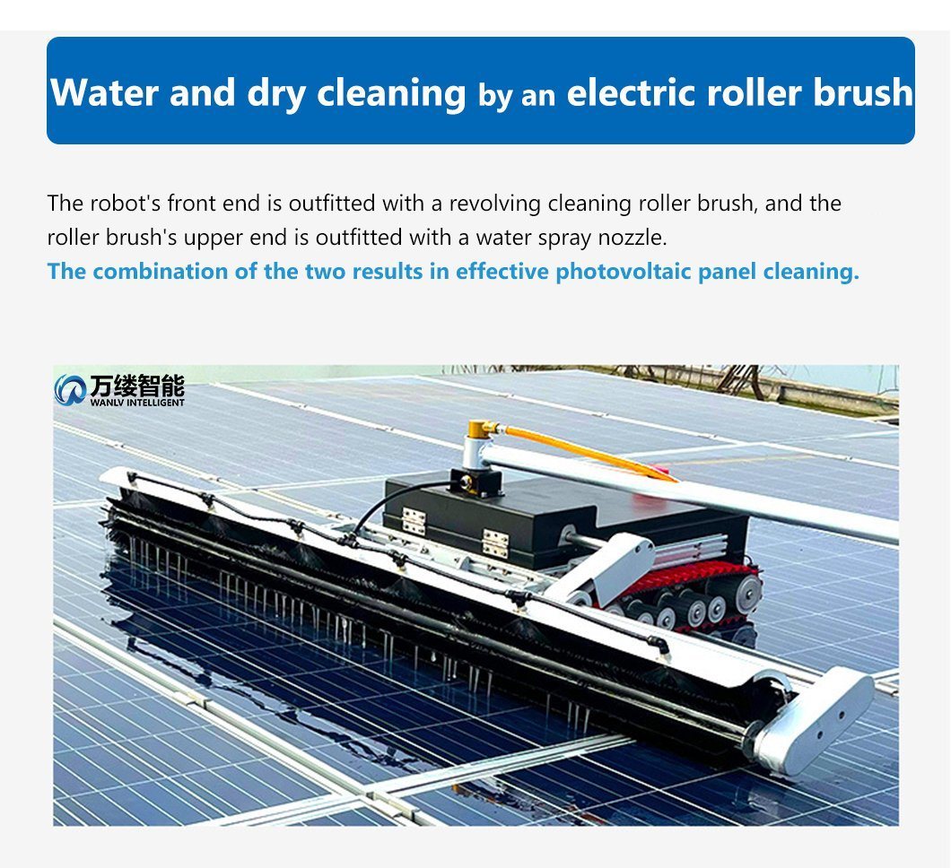 Remote Controlled Self Washing Solar Panel Cleaning Robot with New Nylon Yarn to Protect Surface and Quick Stain Removal