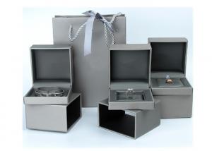 China Gift Packaging Women'S Jewelry Box  , Fashional Grey Leather Jewelry Case wholesale