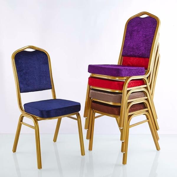 Quality Purple Crown Back Stacking Banquet Chair H94CM Commercial Banquet Chairs for sale