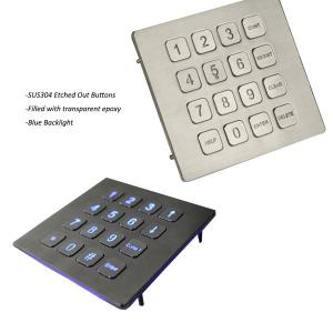 China Panel Mount Keypad 16 Button 0.45mm Short Stroke Metal Numeric Keypad wholesale