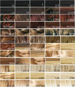 Synthetic Blonde Hair Color Chart / Hair Dye Color Chart Customer