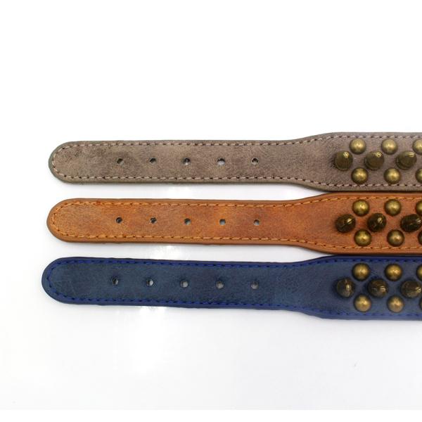 Professional Personalized Retro Sofa Leather PU Solid Durable Rivet Gentility Male dog collar