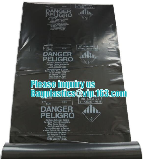 Heavy Duty Construction Plastic Asbestos Bag Waste Bag,Heavy Duty Disposal Polythene bags For Asbestos Removal BAGEASE