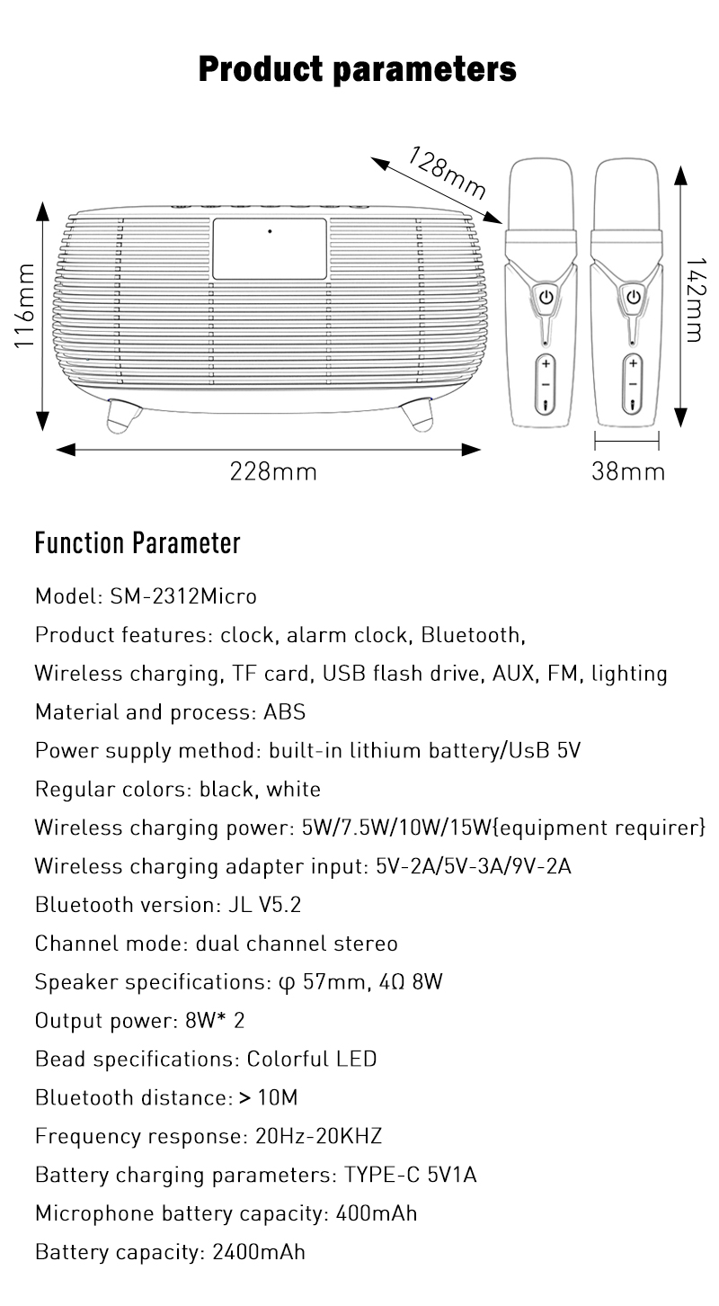 Multi-Functional Computer Clock Atmosphere RGB Speaker with Sound and Microphone
