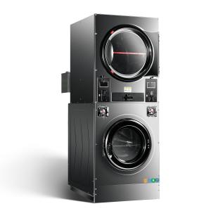 China Laundry Coin Operated Washing Machine Stacked Washer and Dryer 22kg wholesale