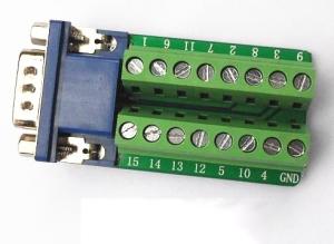 China Signals Breakout Board Serial Port Header - DB15 Male / Female terminal block adapter wholesale