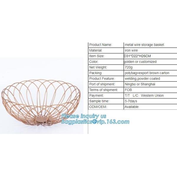 Home kitchen 3 tiers fruits vegetables storage metal wire hanging fruit Basket, Home storage modern design metal mesh we