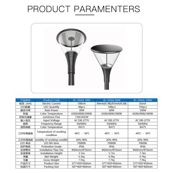Europe Popular Outdoor Aluminum Ip66 Ik08 Post Top Lighting Led