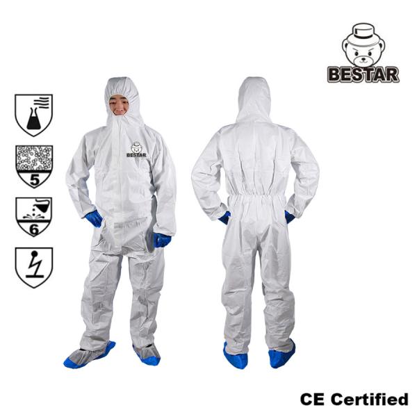 China CE Certified Waterproof Microporous film Type 5/6 Disposable Protective Coverall for Painting wholesale