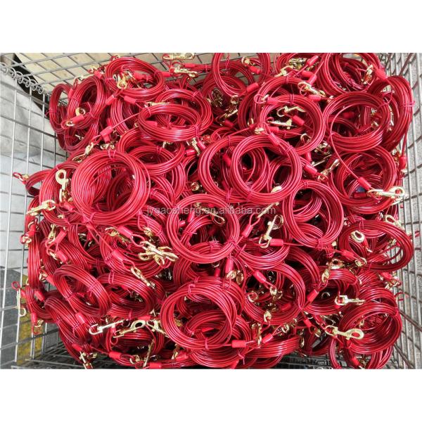 Heavy Duty High Carbon Steel Weather Resistant Vinyl Coated Dog Tie Out Cable for Pet Training