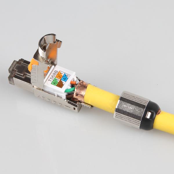 Field Terminated Cat 7 STP Cable , RJ45 8P8C Network Modular Plug Cat 7 Patch Cable