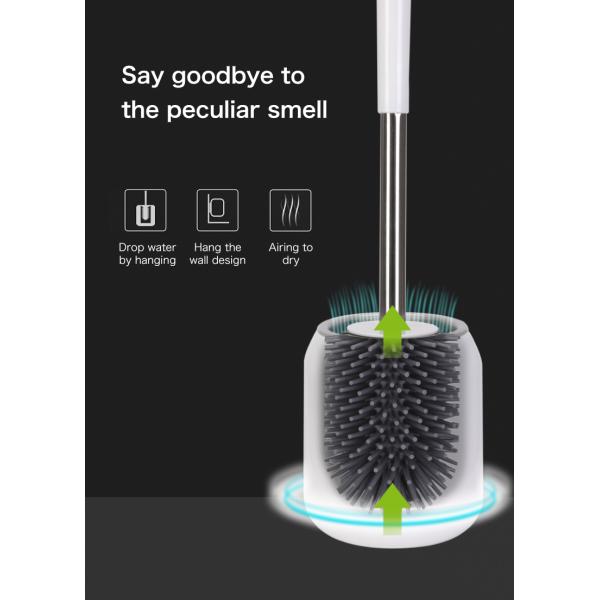 Bathroom Sustainable Silicone Toilet Cleaning Brush And Holder Set Multipurpose