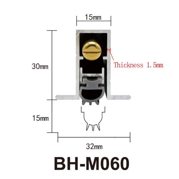 Concealed Automatic Door Bottom Seal Sound Proof Weatherstrips 15*30mm
