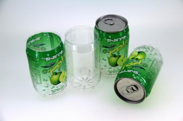 Quality Air-tight  250ml Beverage orange juice Cans Clear Plastic With Easy Open End for sale