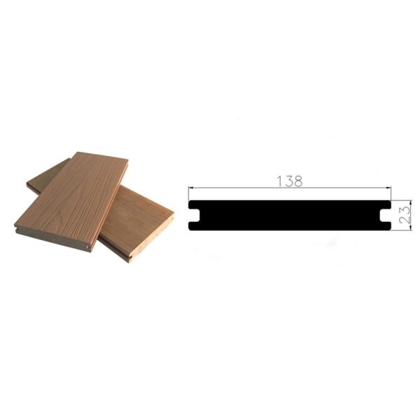 Outdoor Commercial Fireproof Co Extrusion Composite Decking WPC Panels 23mmx138mm