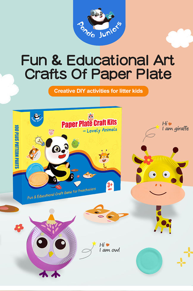 Artibetter Paper Plate Craft Kit Animal 10Pcs DIY Preschool Learning Toys 0