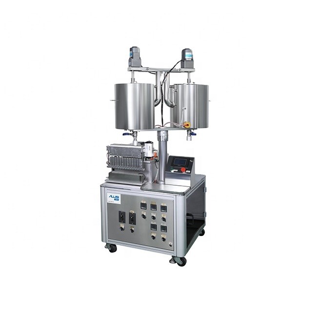 Cosmetic packaging machine small lip gloss eyeliner pencil mixing filling machine with 12 nozzles