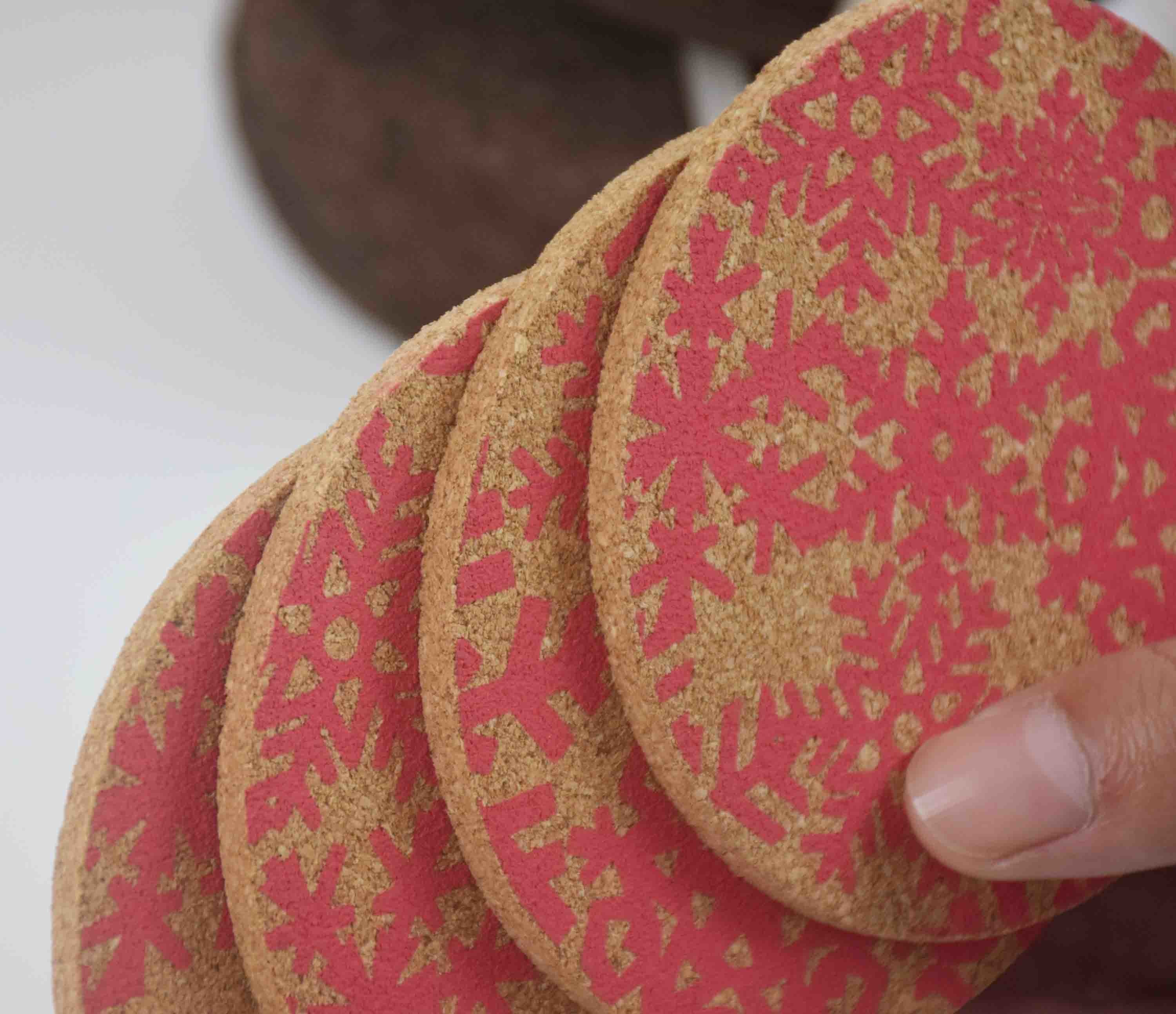 Colorful Odorless 4 Inch Round Cork Coasters BSCI Naturally Absorbent Coasters