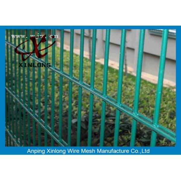 Convenient Installation Double Loop Wire Fence / Green Pvc Coated Wire Mesh Fencing
