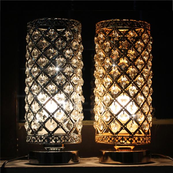 Modern LED Crystal Desk Table Lamp E27 Adjustable Bedside Nightstand Light(WH-MTB-127)