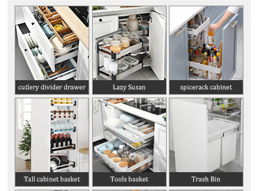 Designer Solid Wood Melamine LED Sensor Light Cabinet Prefab Modular Kitchen Cabinets