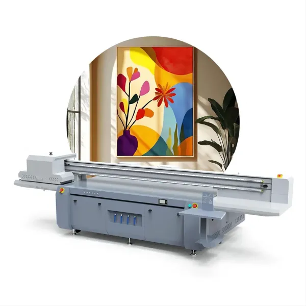 UV flatbed printer side view with control panel
