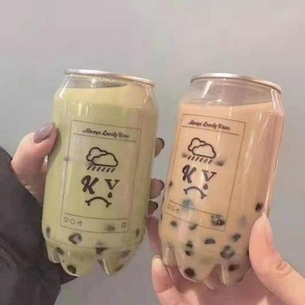 Quality 350ml Empty Pet Plastic Beverage Cans Transparent Soft Drink Jars With Easy Open Lid for sale