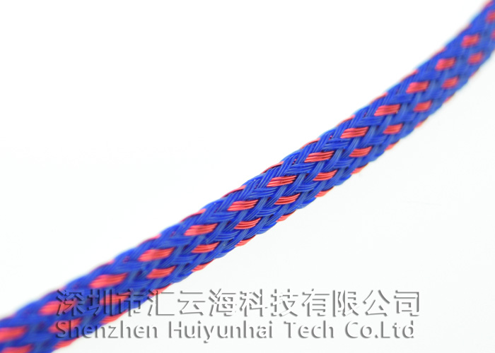 PET Braided Colored Braided Sleeving Hot / Cold Cut For Aviation Sectors