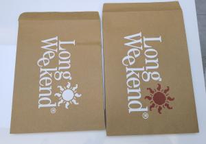 China Eco Friendly Kraft Paper Bags , Recycable Brown Paper Envelopes 2 PMS Silk Screen wholesale