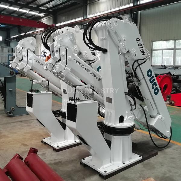 Space Save Foldable Telescopic Offshore Pedestal Crane Knuckle Boom 0.6t 8m