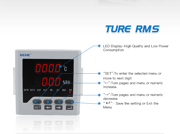 Digital Humidity and Temperature Controller LED hermocouple with Sensor