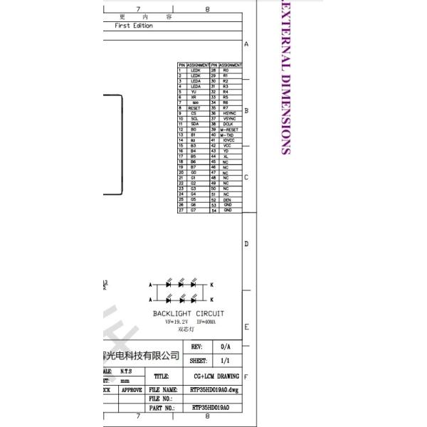 RGB interface 3.5 Inch IPS TFT LCD Touch Screen 640*480 IPS Full Viewing Angle